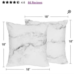 18 x 18 marble throw pillows x4